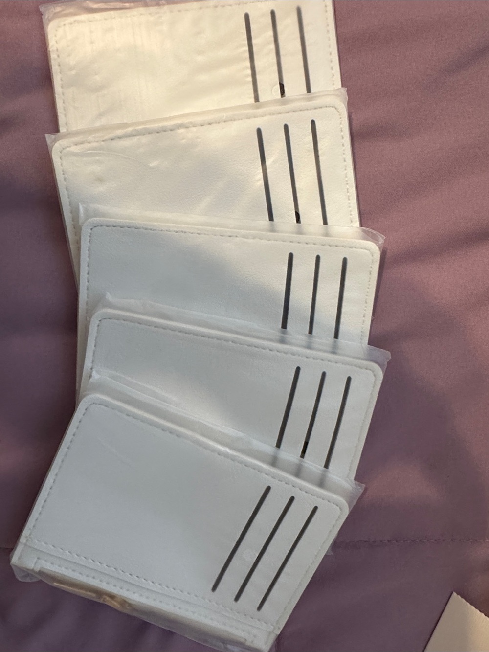 White Card Wallets with Triple Slot Detail set of 5?